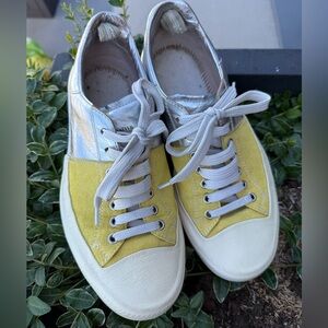 Officine Creative Yellow & Silver All Leather Sneakers